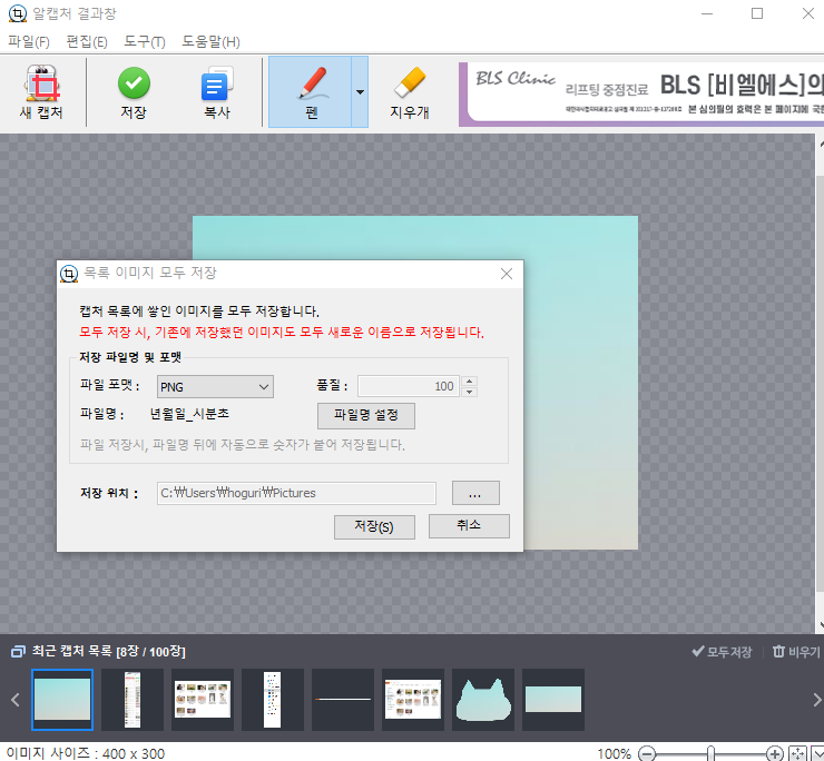 알캡쳐 결과 저장