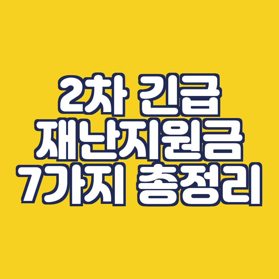  2차 재난지원금 7가지 총정리