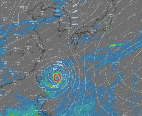 윈디닷컴-ECMWF-2호태풍-마와르-2023년-6월2일-예상위치