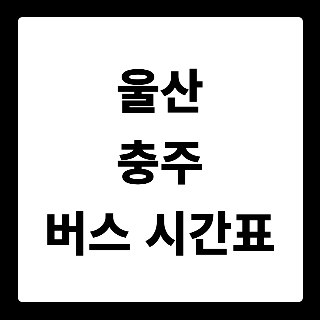울산 충주 버스 시간표