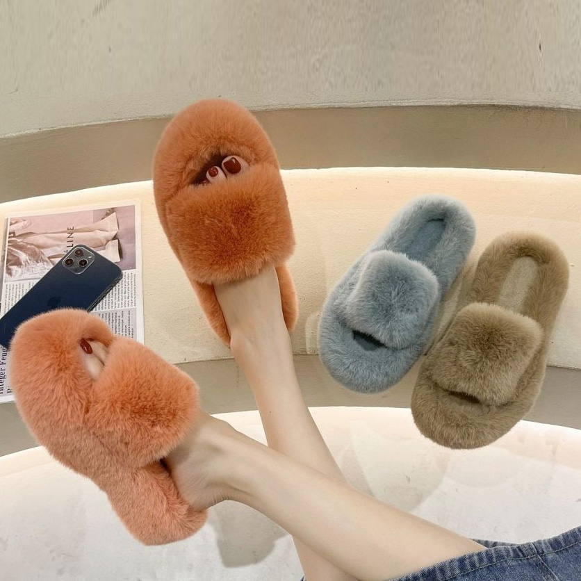  부드러운 촉감의 원밴딩 5cm 퍼슬리퍼 실내화