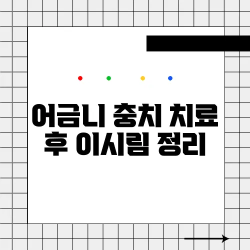 어금니 충치 치료 후 이시림 정리