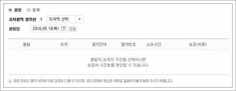 조치원역 기차시간표