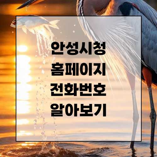 안성시청 홈페이지 바로가기 전화번호 알아보기