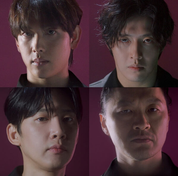 네명의남성얼굴의모습
