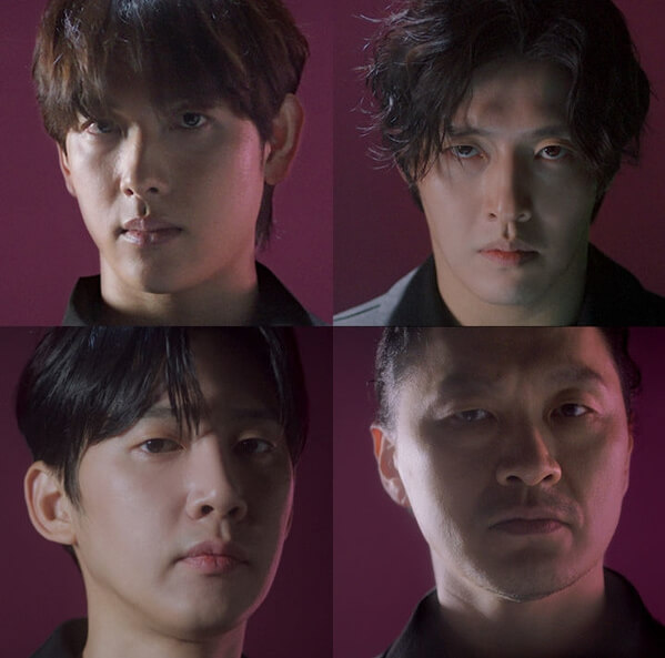 네명의남성얼굴의모습