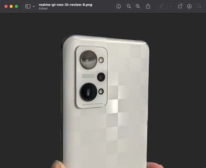 맥에서 배경이 제거된 핸드폰 뒷면 사진