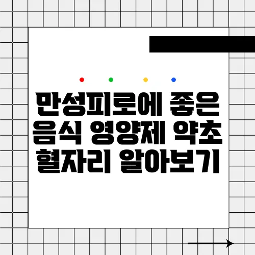 만성피로에 좋은 음식 영양제 약초 혈자리 알아보기