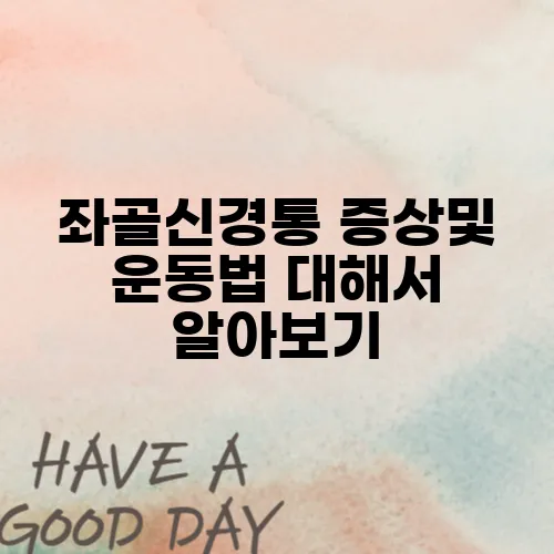 좌골신경통 증상및 운동법 대해서 알아보기
