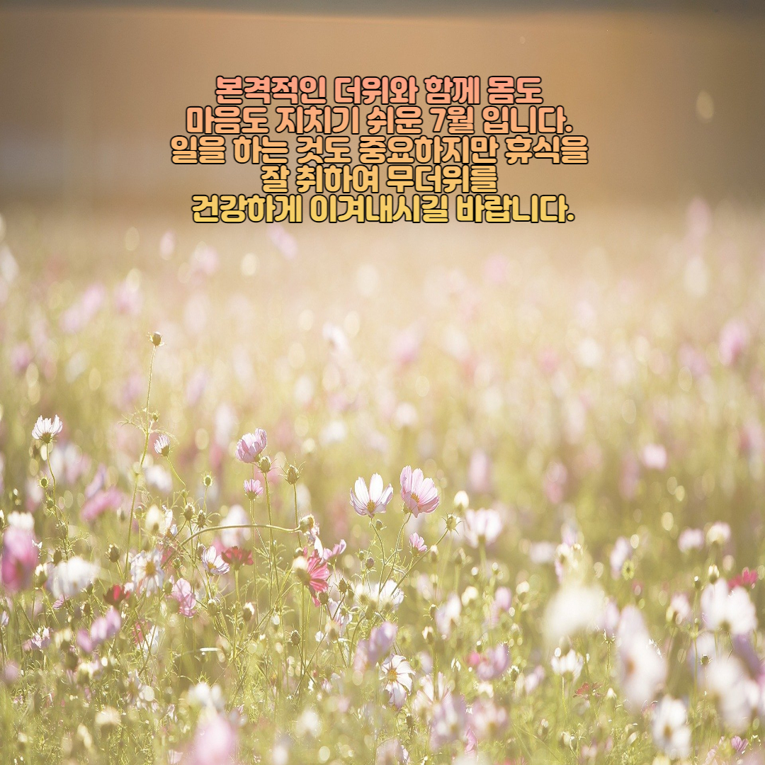  2022년 7월 인사말 이미지 및 문구, 메세지