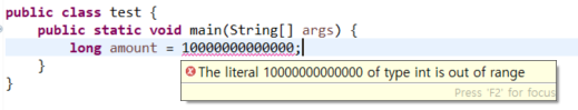  [IDE] 이클립스 The Literal of type int is out of range 에러 해결