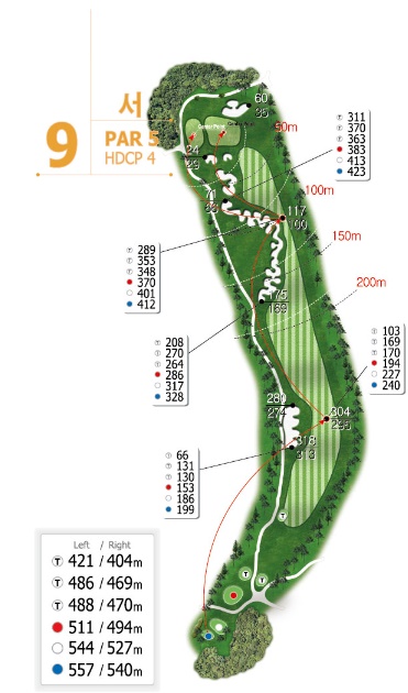 떼제페CC 서코스 9번홀 미니맵