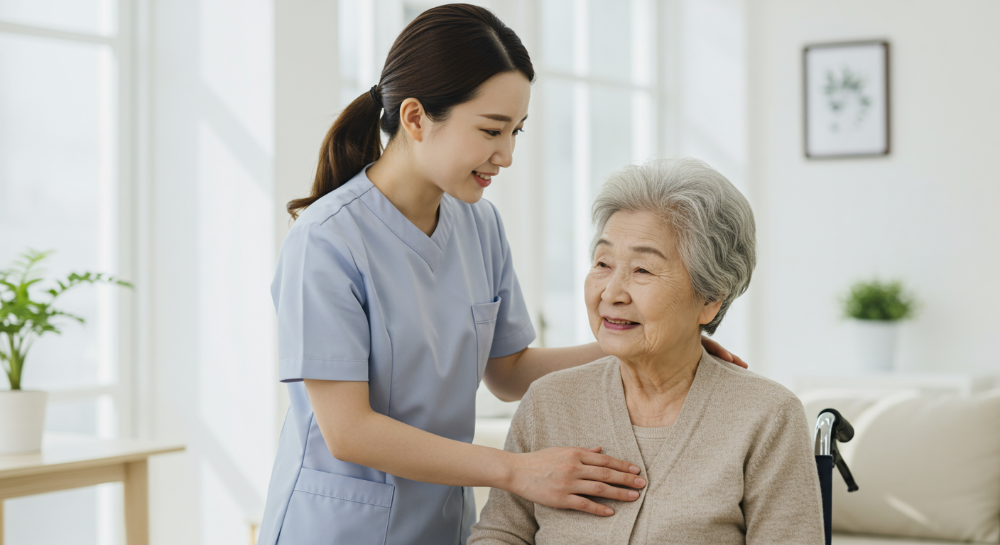 2025년 요양보호사 자격증 취득을 위한 필수 교육과정을 통해 전문성과 따뜻함을 갖춘 요양보호사가 어르신을 돌보는 모습