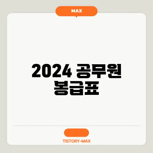 2024 공무원 봉급표