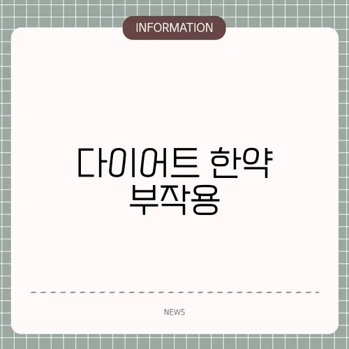 다이어트 한약 부작용