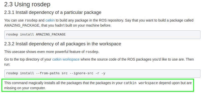 ros wiki rosdep 관련 정보