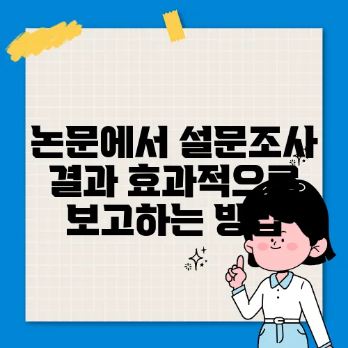 논문에서 설문조사 결과 효과적으로 보고하는 방법