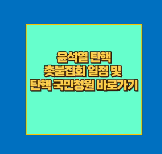 12월 촛불집회 가이드
