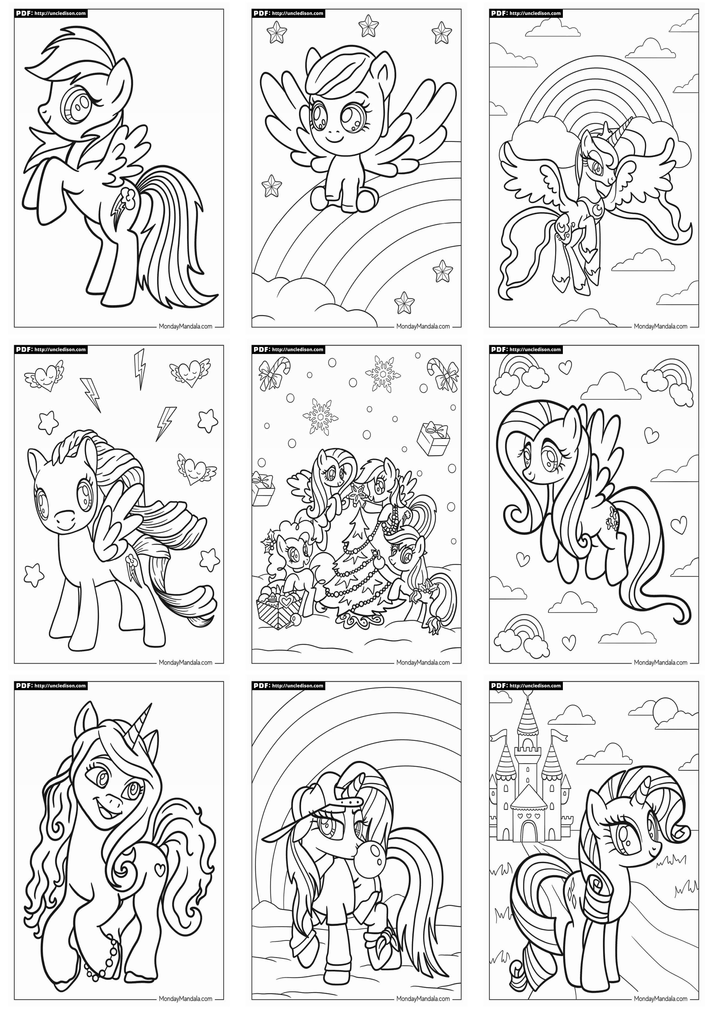 마이리틀포니 색칠공부 무료도안 My little pony coloring page