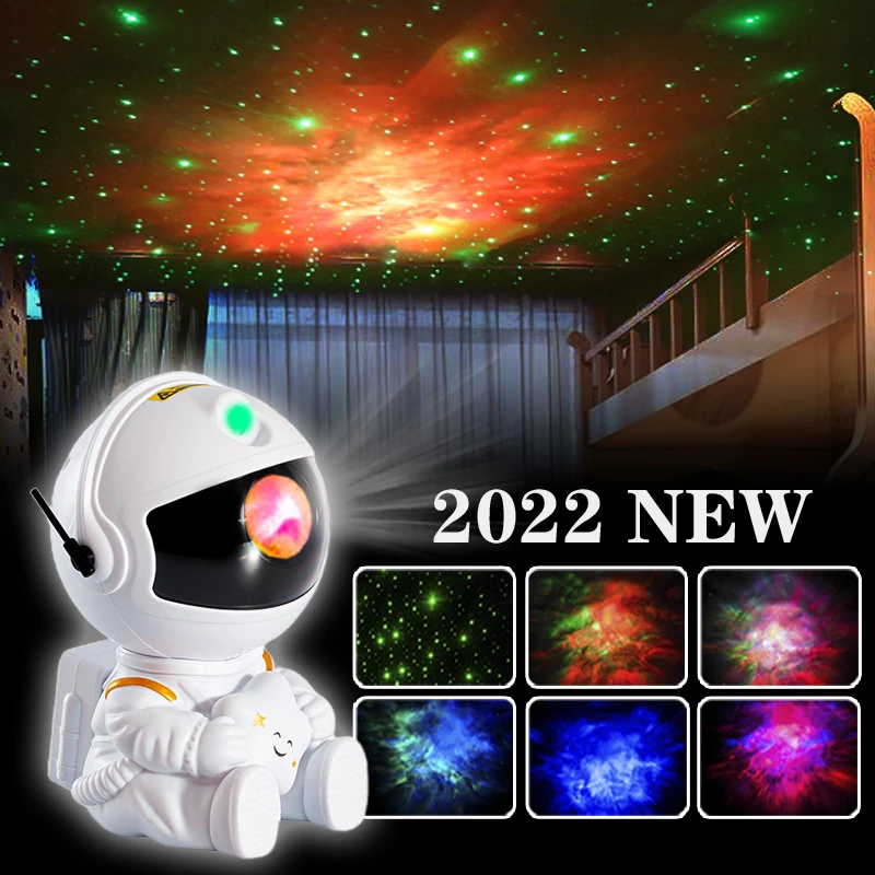  2022 New 우주 비행사 별이 빛나는 하늘 갤럭시 별 프로젝터 야간 조명 LED 램프, 침실 장식 야간 조명 소개 !