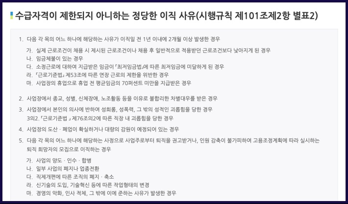 실업급여 수급조건