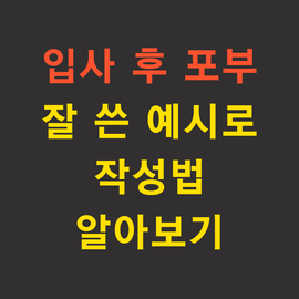  입사 후 포부 잘 쓴예, 작성법 알아보기