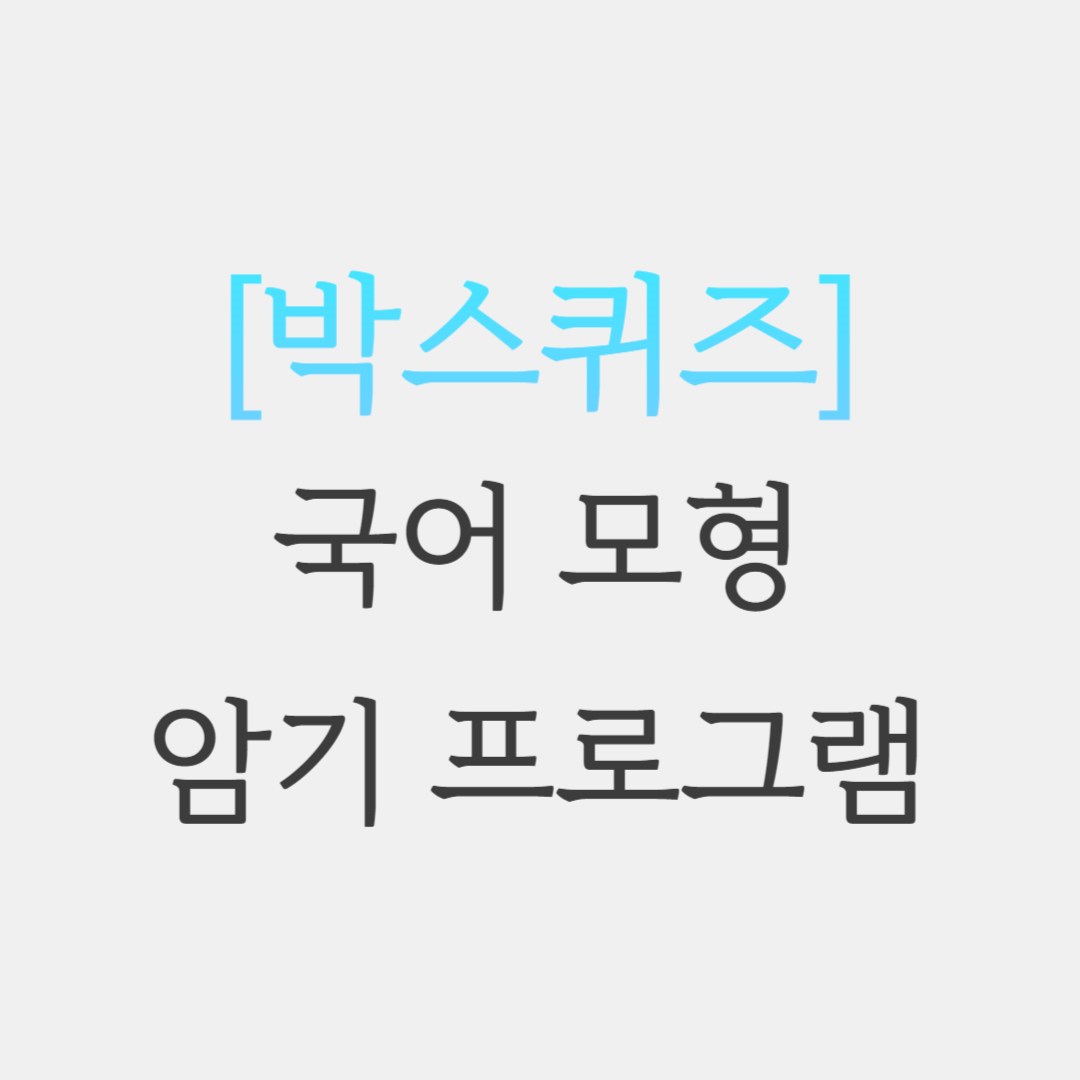  초등임용 국어 모형 박스 퀴즈