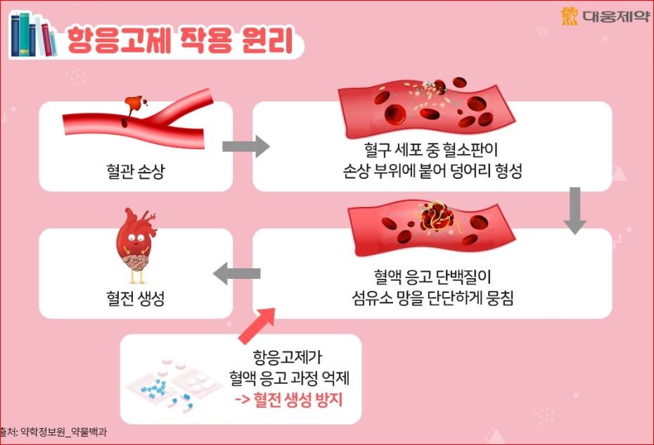 출처; 약학정보원, 대웅제약, 항응고제 작용원리