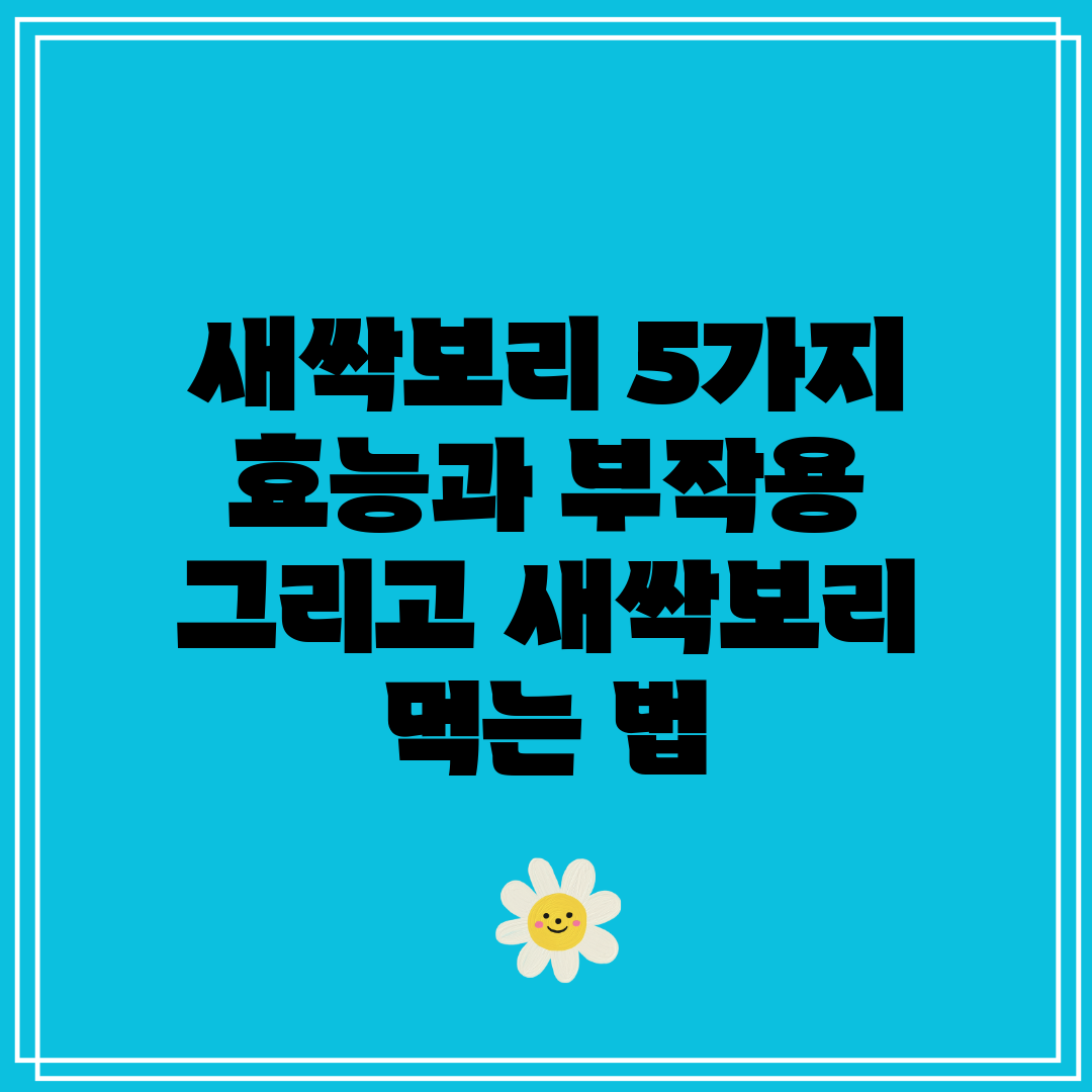 새싹보리 5가지 효능과 부작용 그리고 새싹보리 먹는 법