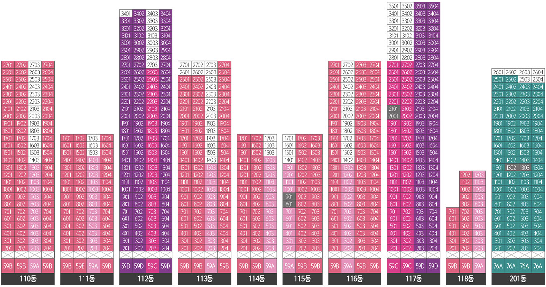 110동부터-201동까지의-배치도