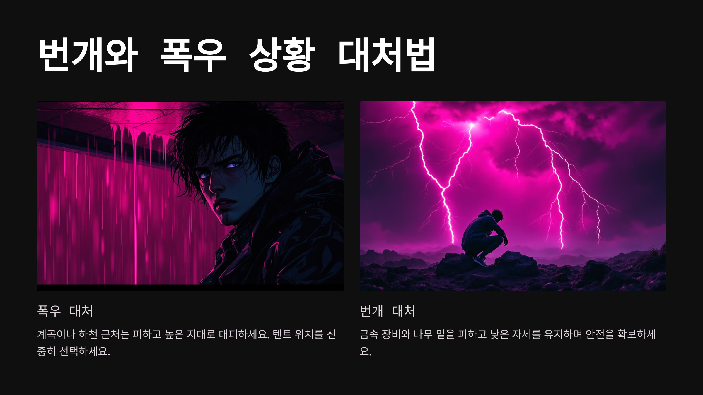 번개와 폭우 상황 대처법