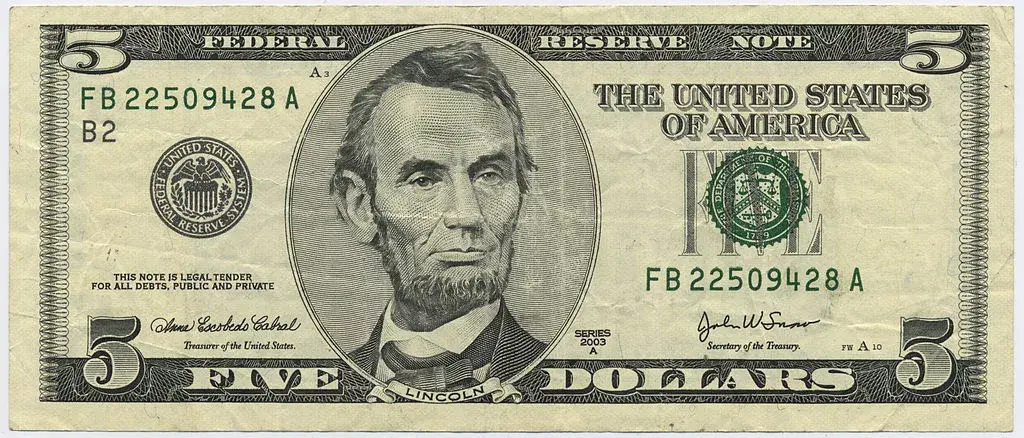 $5 Bill - Abraham Lincoln 아브라함 링컨