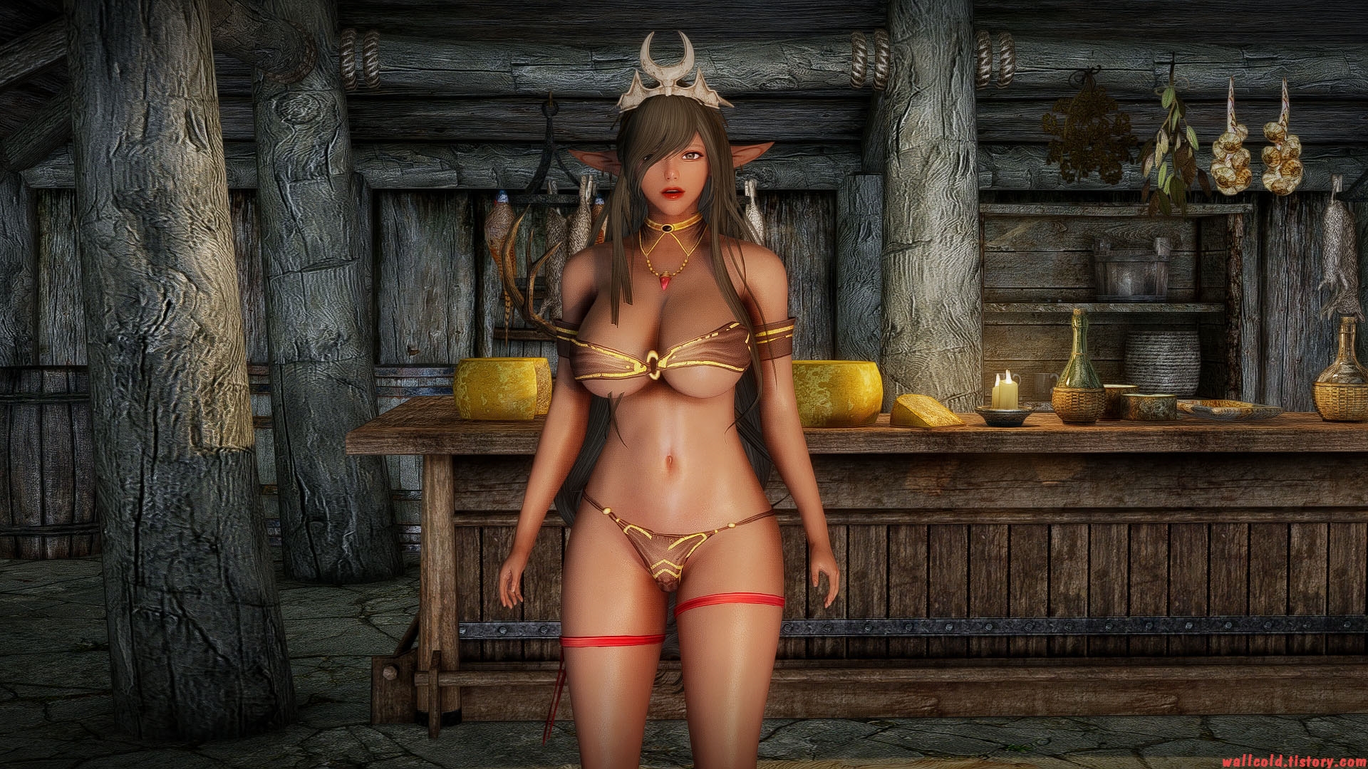 스카이림 se 의상 - 수영복 의상 swimsuit contest clothes skyrim se mod 001