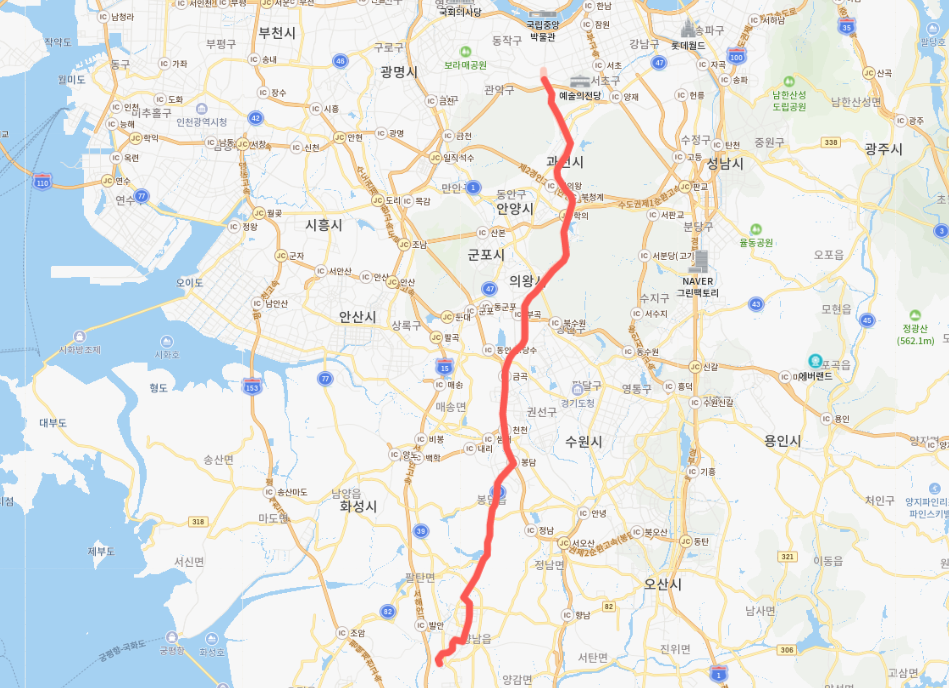  [직행좌석] 8156 버스 노선 시간표 : 화성 향남 터미널, 수원가톨릭대, 장안대, 사당역