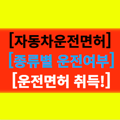  [자동차 운전면허] 종류별 운행가능한 차 개념 특수차량 운전에 대해서 알기!