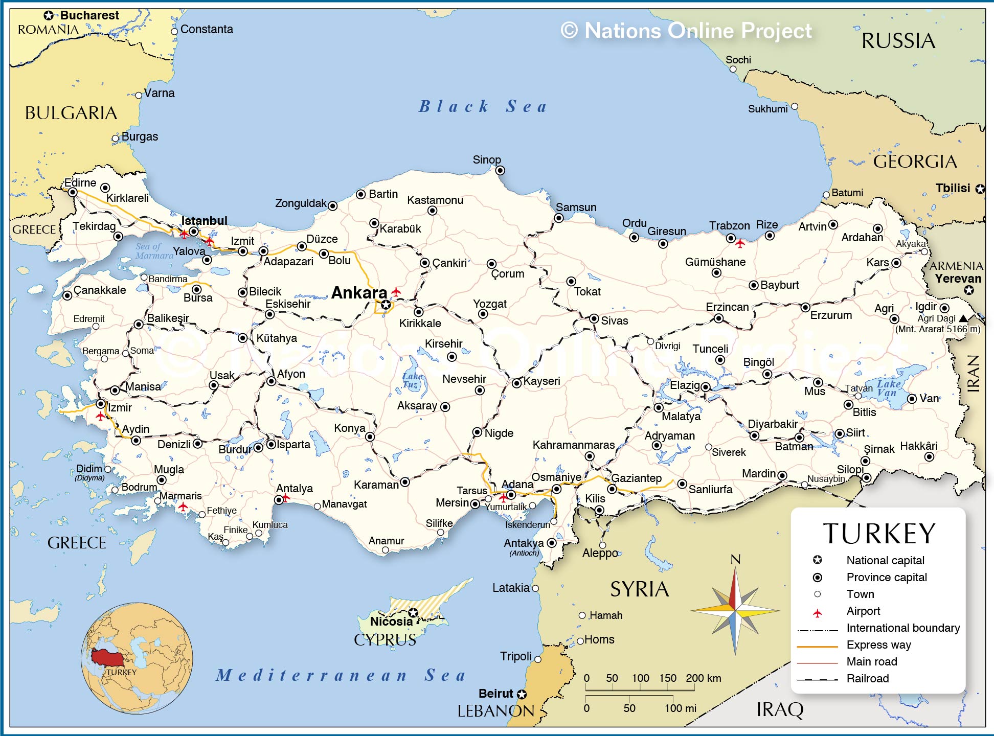 남유럽 튀르키 지도