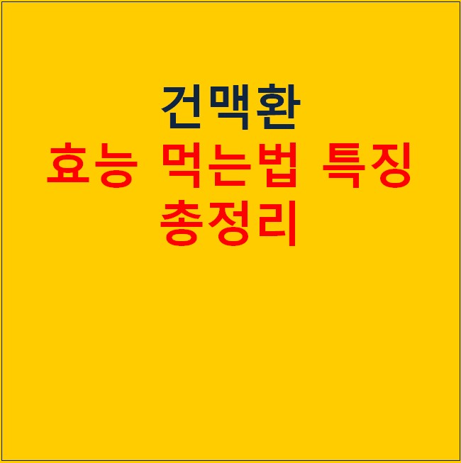 건맥환 효능 먹는법 정리