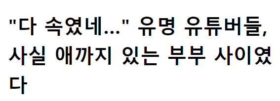  알.고보니 애까지 있는 부..부 사.이라는 절친인 척했던 유.튜.버들