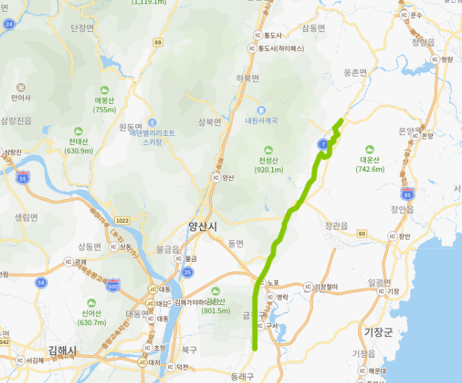  양산 58번 버스 노선, 시간표 :: 용당, 노포동터미널, 부산가톨릭대, 금정구청