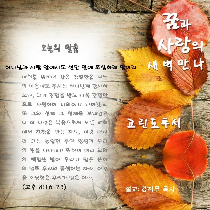 고린도후서 4장 16절 해석 - 그러므로 우리가 낙심하지 아니하노니 우리의 겉사람은 낡아지나_2