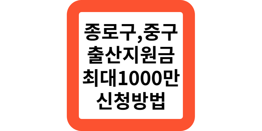  종로구 중구만 받는 출산지원금(정부지원정리)