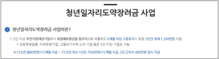  2023 청년일자리도약장려금 신청방법 및 신청대상