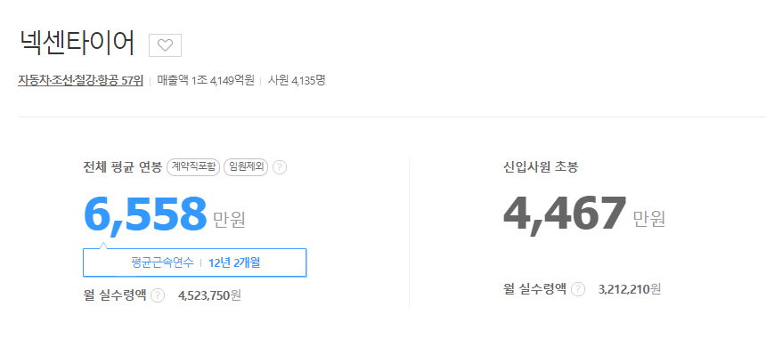 넥센타이어 연봉