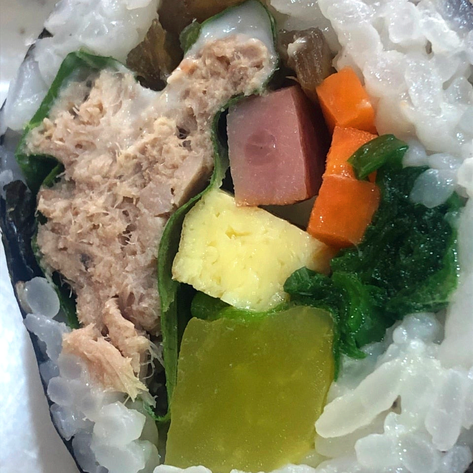 김밥천국 참치김밥 단면