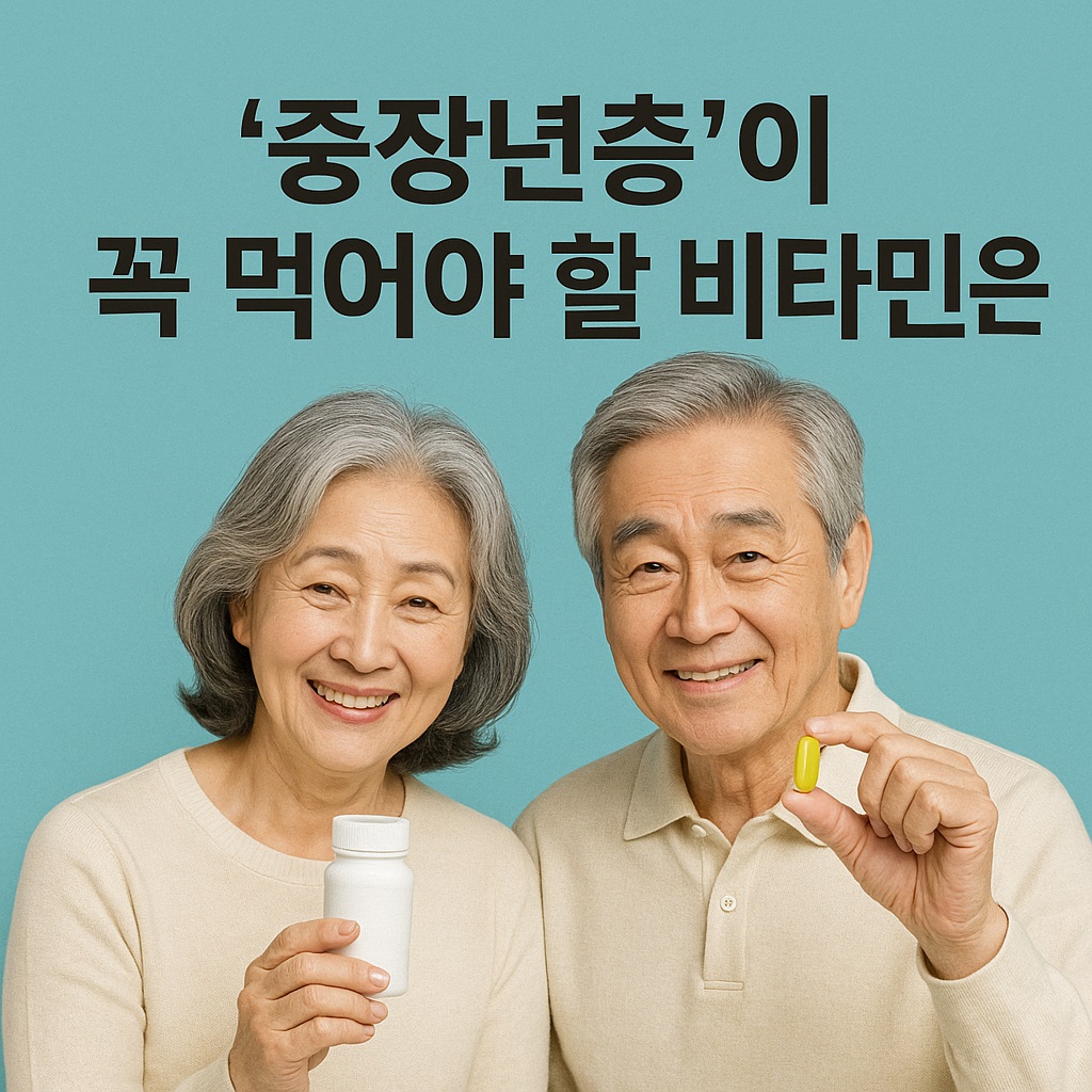 중장년층이 꼭 먹어야 할 비타민에 대한 이미지