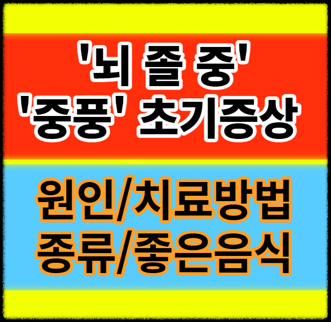  뇌졸중 초기증상 원인 종류 치료방법 좋은음식 알아보기