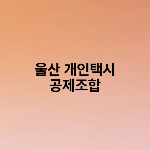 울산 개인택시 공제조합