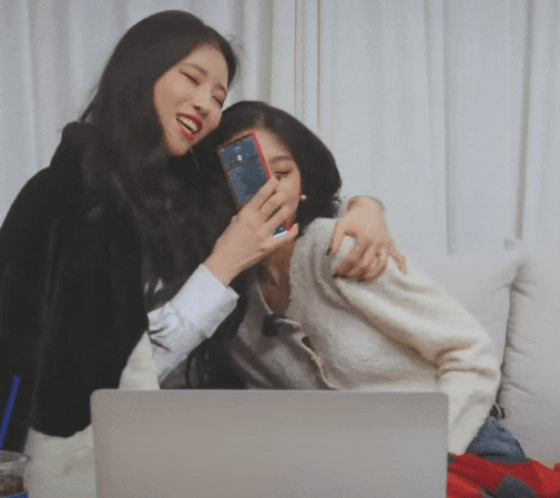  [러블리즈 움짤] 이미주&정예인 : 201231 딩고 오늘의 짝꿍 움짤