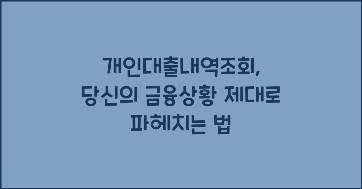 개인대출내역조회