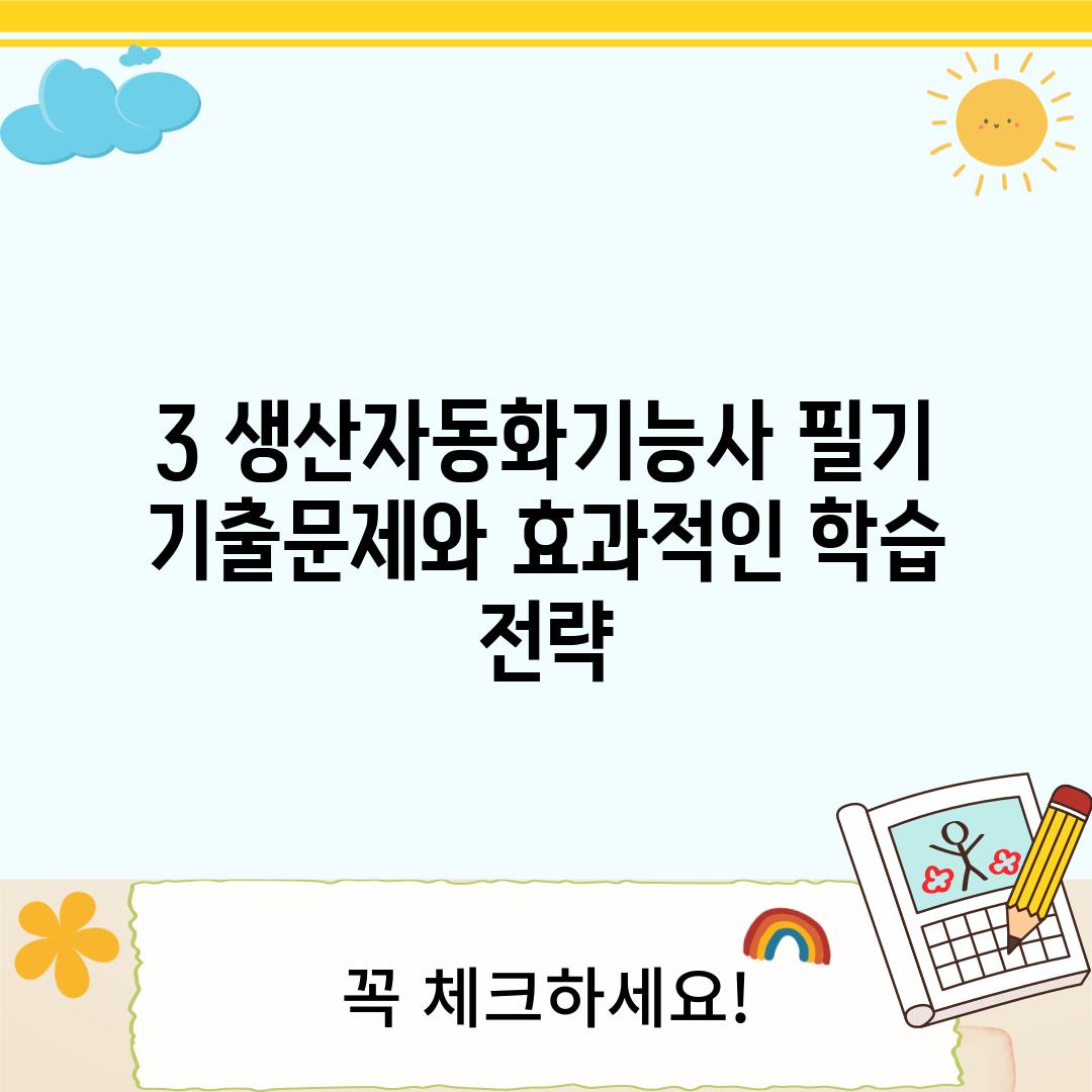 3. 생산자동화기능사 필기 기출문제와 효과적인 학습 전략